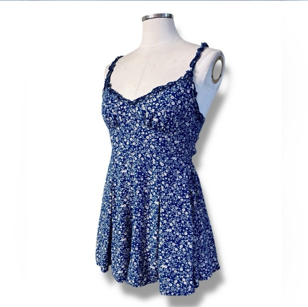 PRINCESS POLLY Blue Floral Thunderclouds Romper